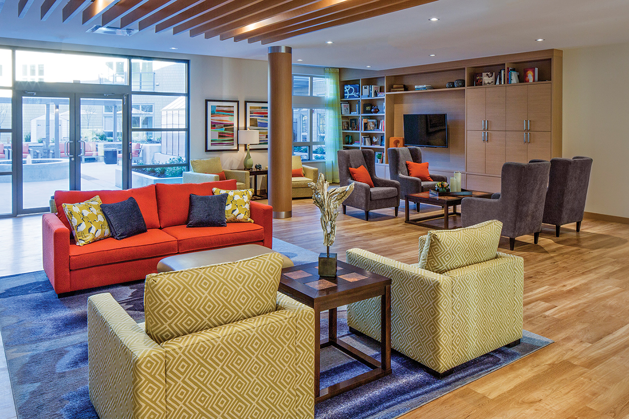 Refreshed open concept room designed for Senior Living