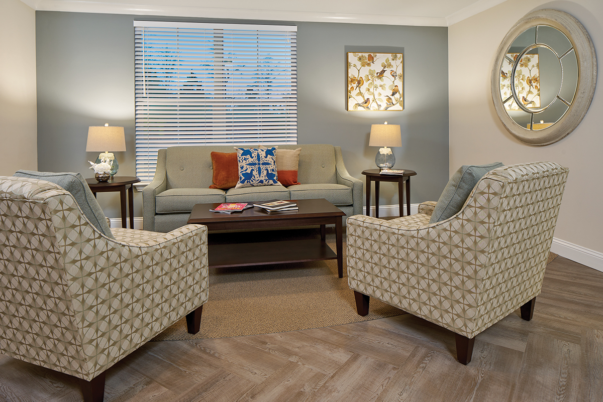 Living room area at Woodcrest at Blakeford