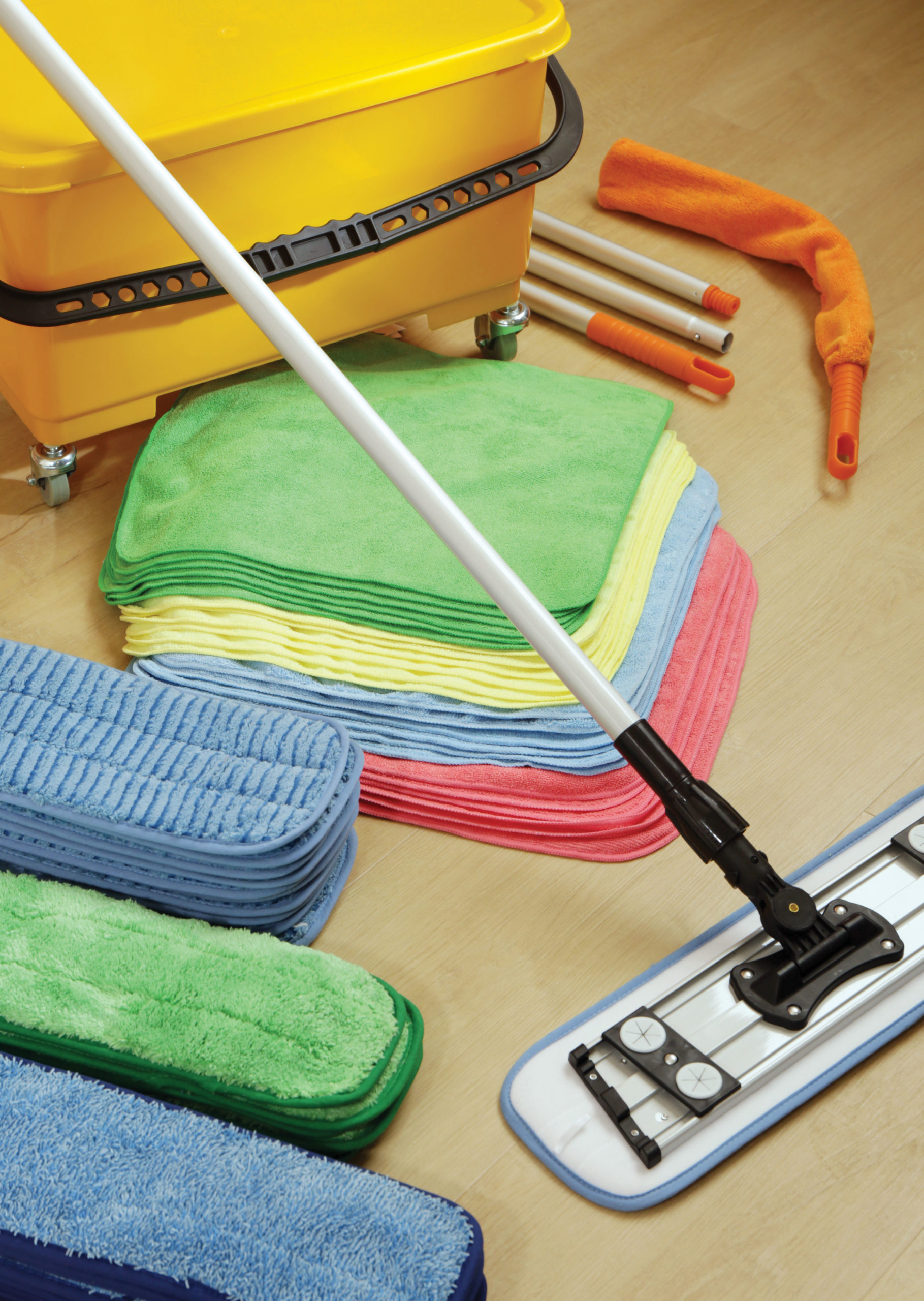 Enhance cleaning with microfiber cleaning products, like flat mops, cloths and dusters.