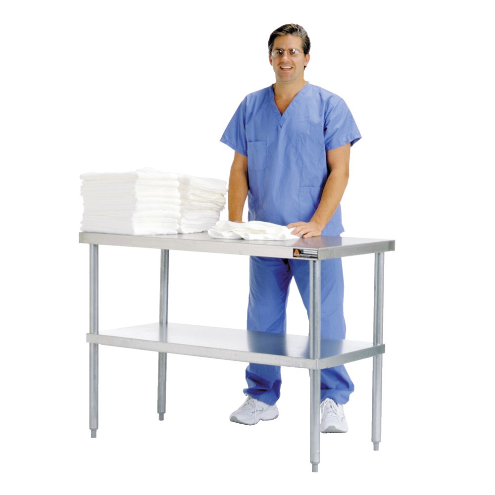 Laundry Sorting Table with Housekeeping Staff in Uniform