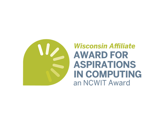 wisconsin affiliate award for aspirations in computing an NCWIT Award logo