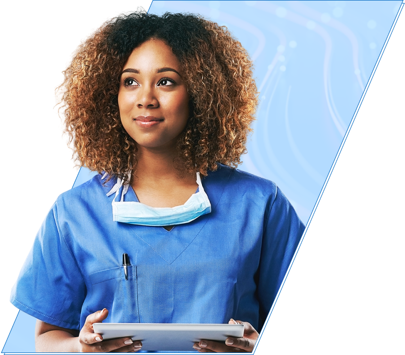 Nurse using a tablet