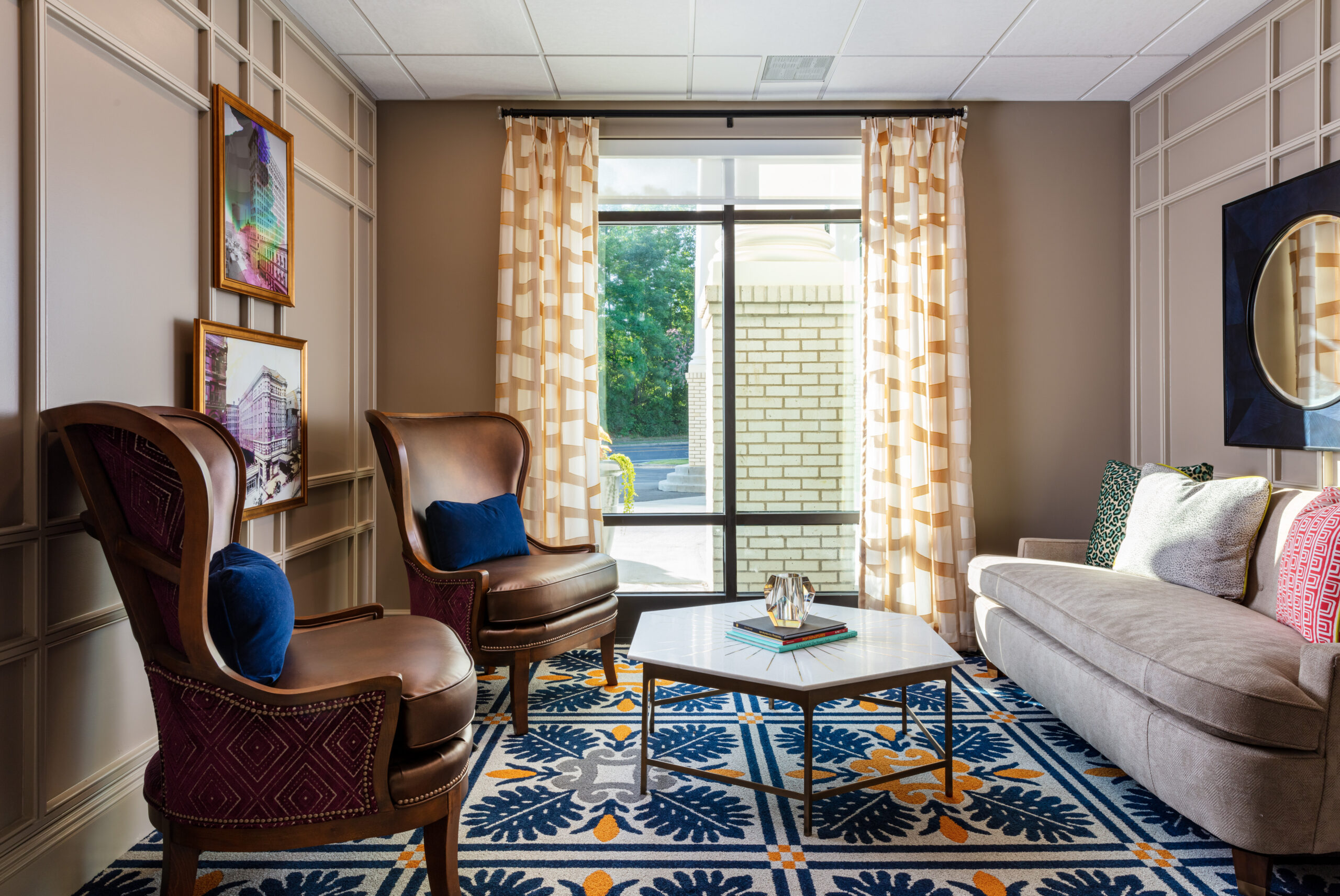 2020 © Nickolas Sargent HarborChase seating area two chairs facing a couch