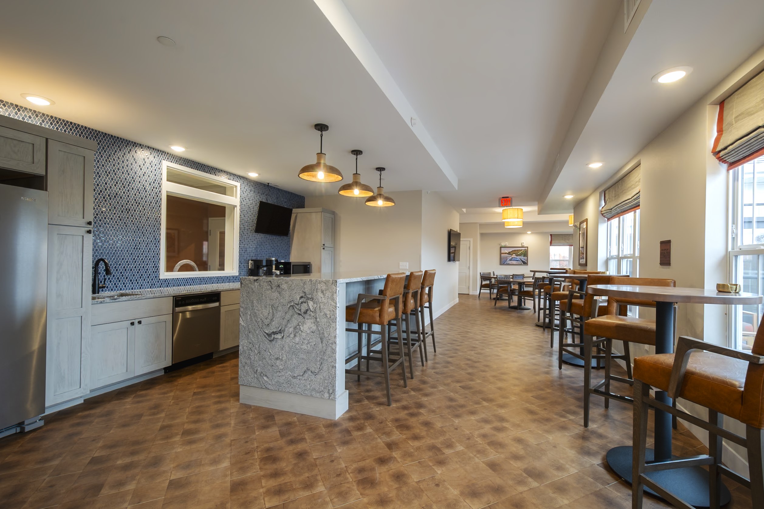 Senior Living interior design multifunctional bar