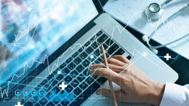 healthcare professional in business quality data to augment staffing shortages through AI technologies