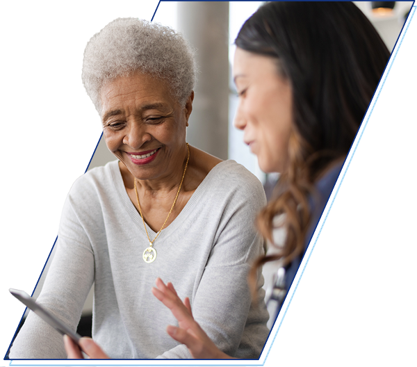 Nurse using a tablet